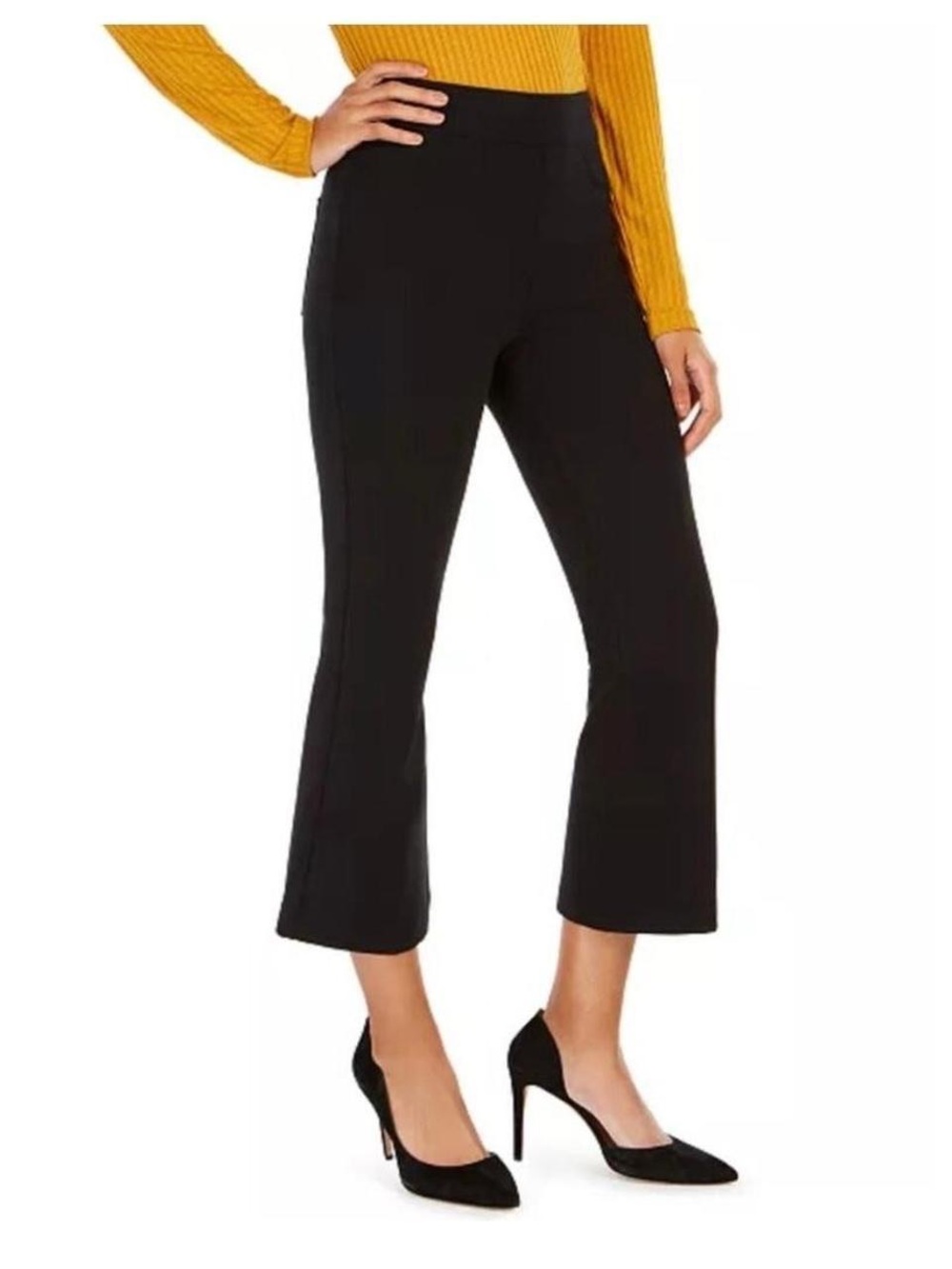 SPANX Black Cropped Flare Pants